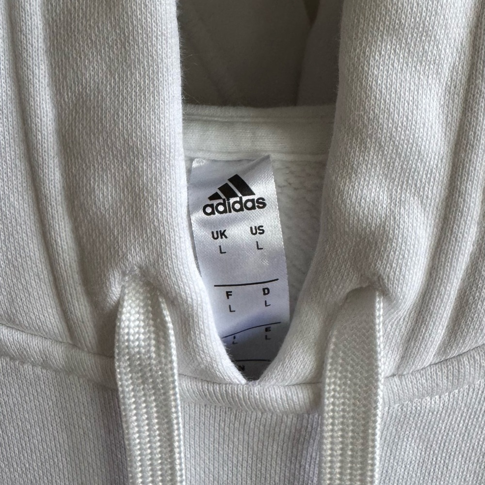Adidas White Hoodie with Blue and Gold Accents - Picture 4 of 5